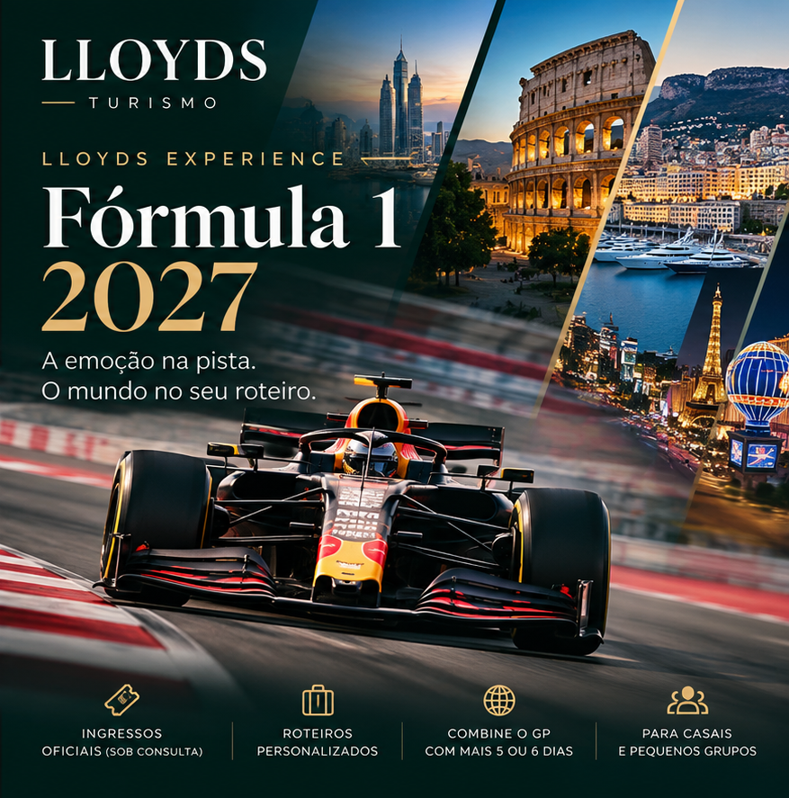 Carro de corrida em circuito e destinos internacionais